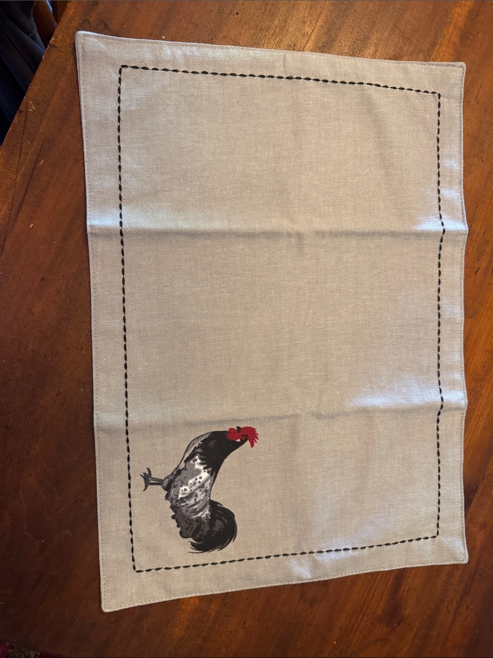 Light Gray Linen Placemat with Subtle Texture